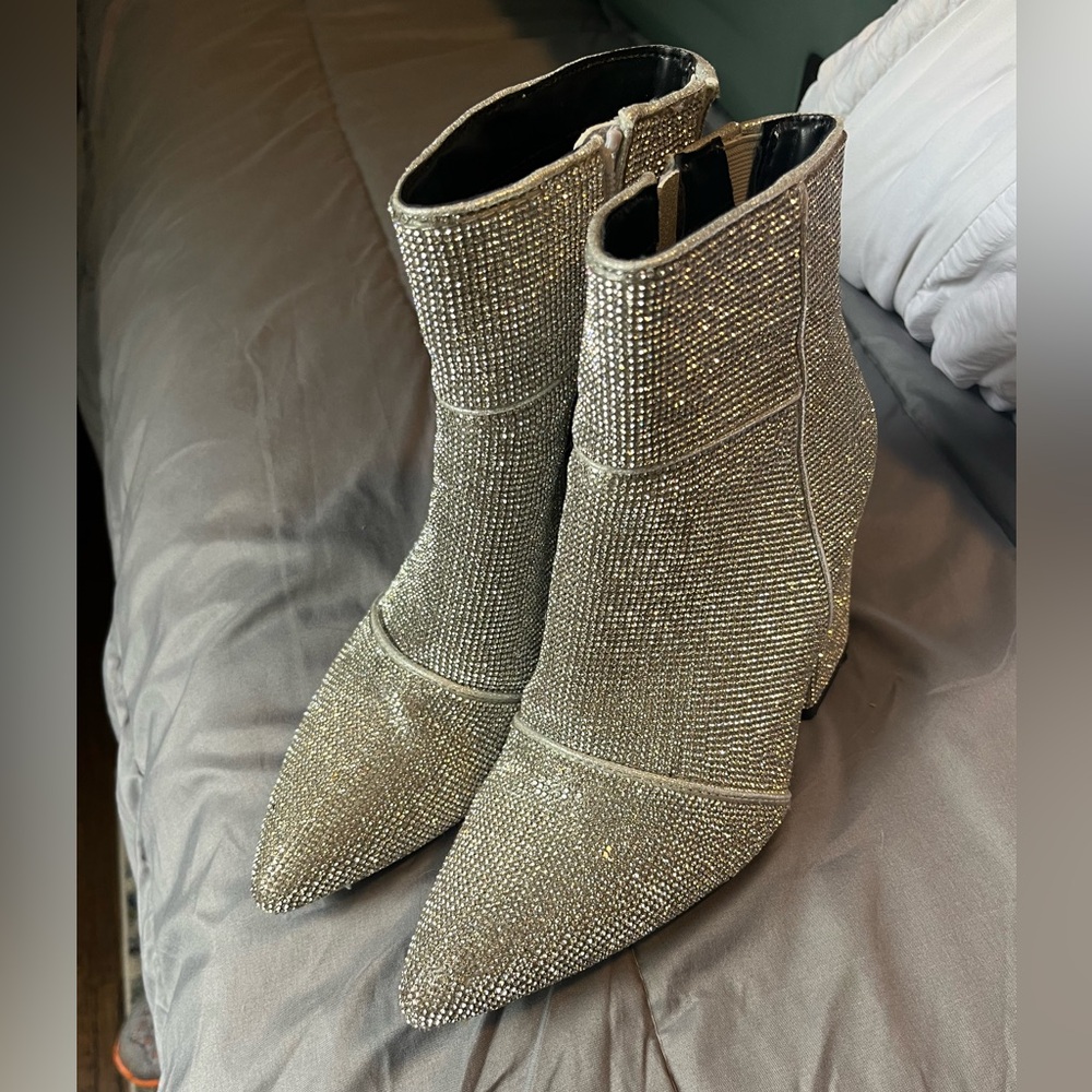 Target Silver Sparkly Heeled Boots